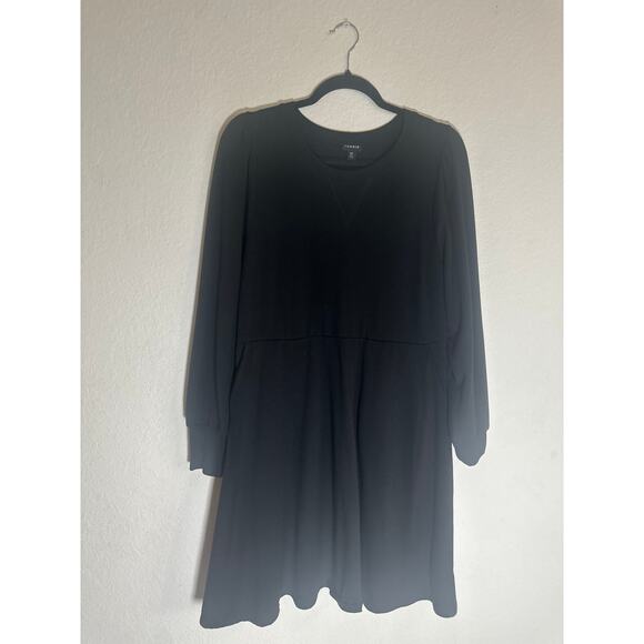 Torrid Women's Black Long Sleeve Fit & Flare Dress Soft Stretchy Casual Chic - Picture 5 of 13